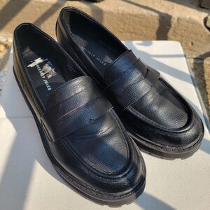 Sincerely Jules Platform Chunky Slip On Loafers Black 7.5